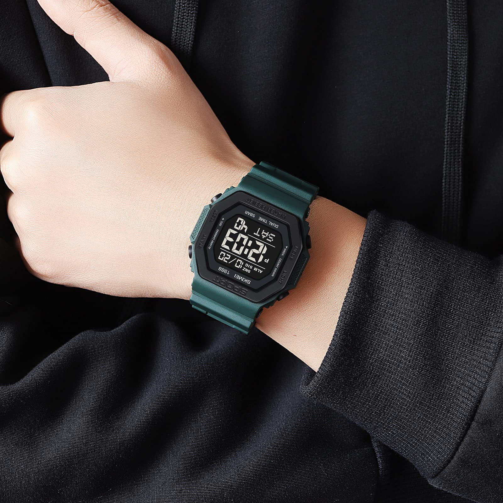 Relojes de moda para hombres y mujeres, unisex, verano, natación, retroiluminación, casual, impermeable, deportes al aire libre, reloj colorido con alarma multifunción, dos zonas horarias