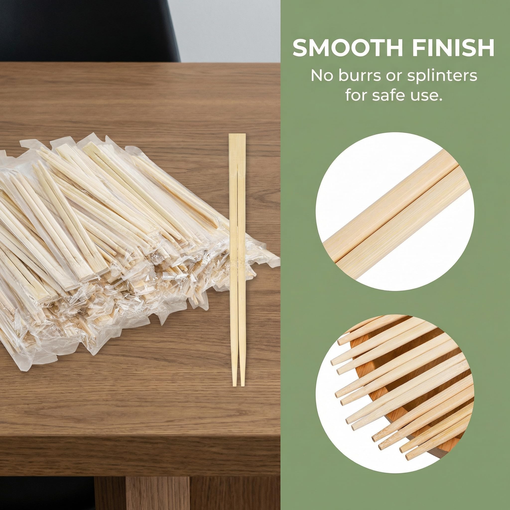 Bamboo Chopsticks - 360 Pairs Disposable -4