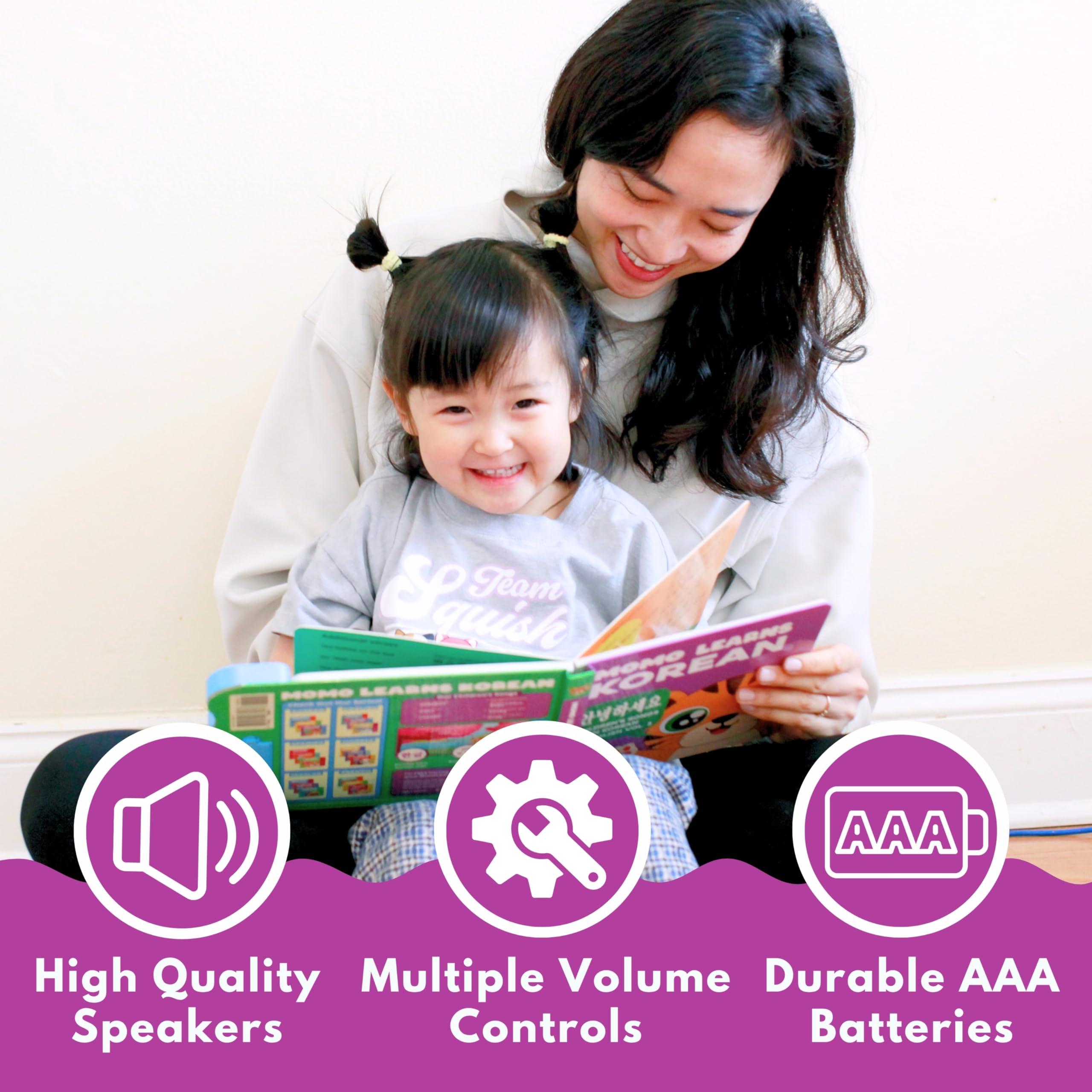 Koreanisches Babybuch für Kinder, Momo Learns Korean Vol. 3, zweisprachige koreanische Babybücher für Babys und Kleinkinder, Kinderbrettbuch mit Hangul-Alphabet, ersten Wörtern, Lernkarten und Liedern
