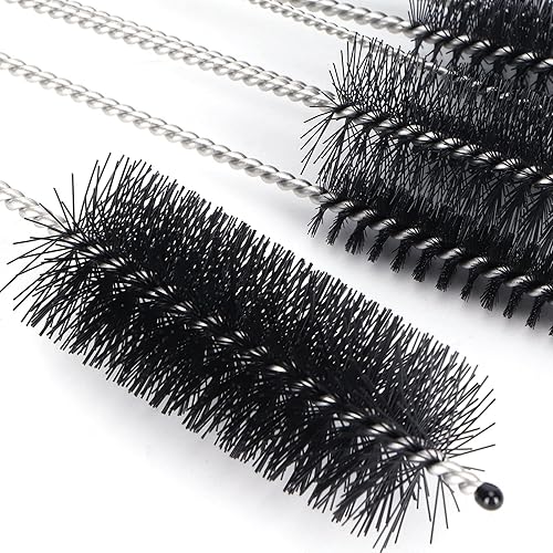 Miniatura 7 de 10 cepillos de limpieza para máquina de café, limpiador de cepillos de acero inoxidable de nailon para pajitas de teclado, jarra de acero inoxidable