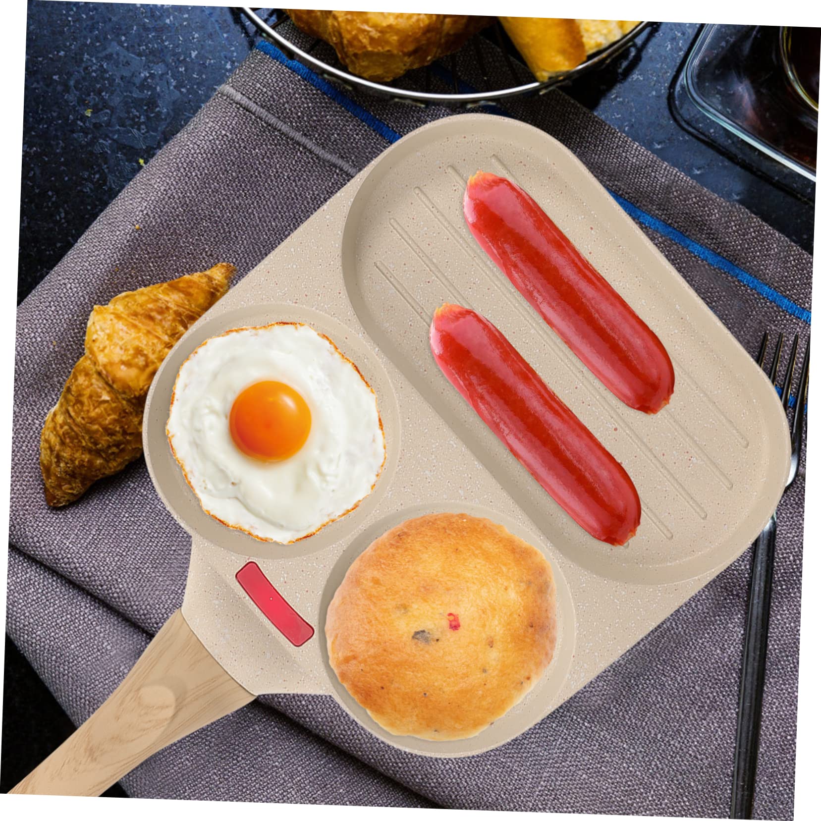 PRETYZOOM 1Set Nonstick Breakfast Pan Versatile Egg Frying Pan for Pancakes Hamburgers and Eggs for Camping and Everyday Cooking Compatible with All Stoves