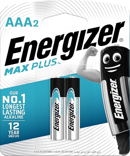 Energizer EP92BP2 1.5V Max Plus Alkaline AAA Card Battery 2-Piece Set, packaging may vary