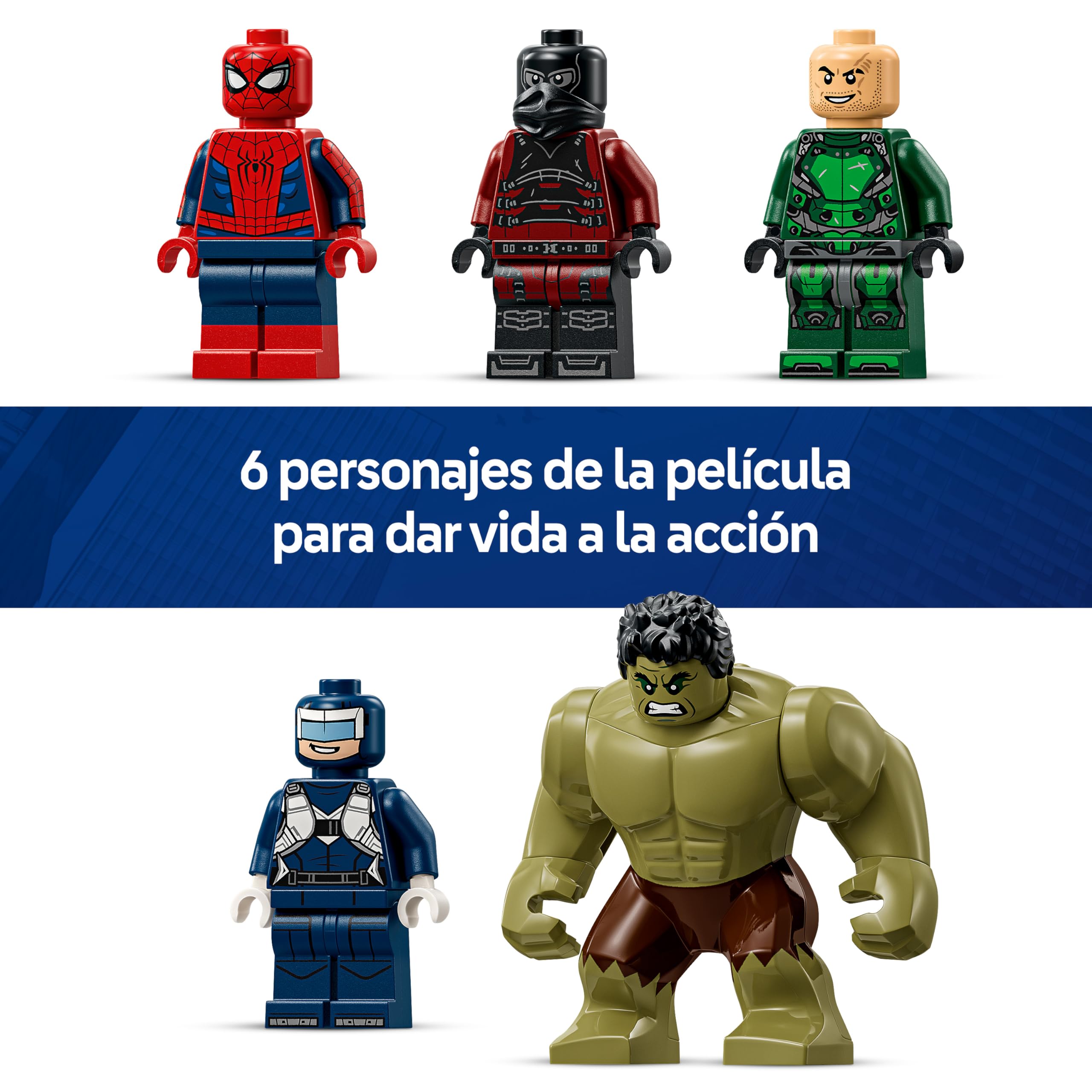 LEGO | Marvel Spider-Man vs. Hulk: Choque Épico - Juguete Interactivo con Oficina de 4 Plantas, Figura de Acción de Superhéroe, 5 Minifiguras Inc. Escorpión - Regalo para Niños de 8+ Años - 76350