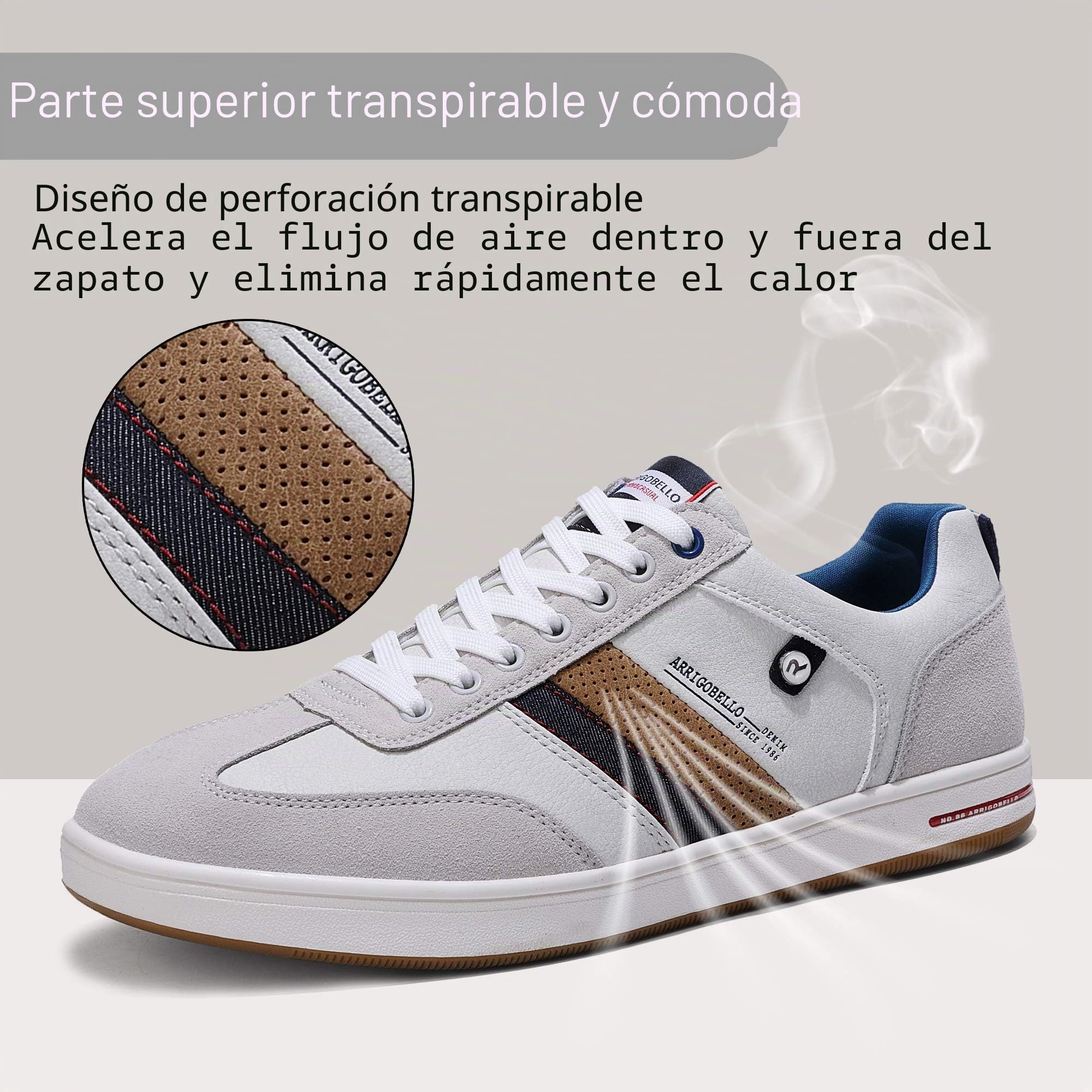 ARRIGO BELLO Zapatos Hombre Vestir Casual Zapatillas Deportivas Running Sneakers Corriendo Transpirable Tamaño 41-46 (44, T Azul Marrón)