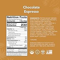Vista 2 de ALOHA Barras de proteína orgánicas a base de plantas, expreso de chocolate (85 mg de cafeína), 12 barras, veganas, bajas en azúcar, sin gluten