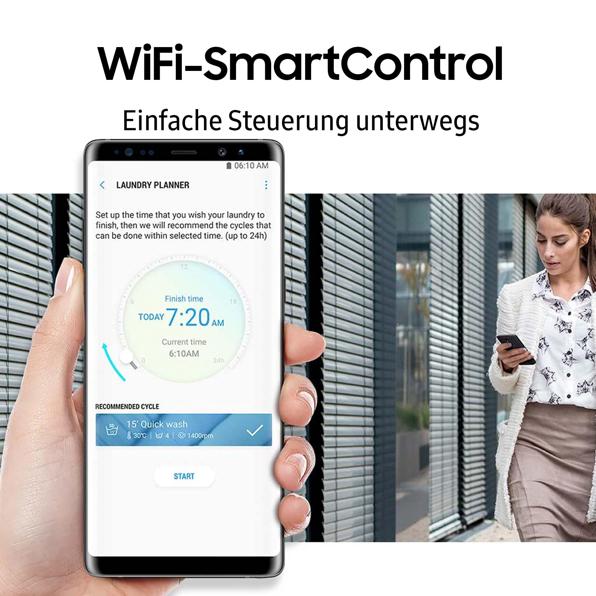 Samsung WD81T554ABW/S2 Waschtrockner, 8 kg, 6 kg, 1400 U/min, AddWash, Ecobubble, Weiß