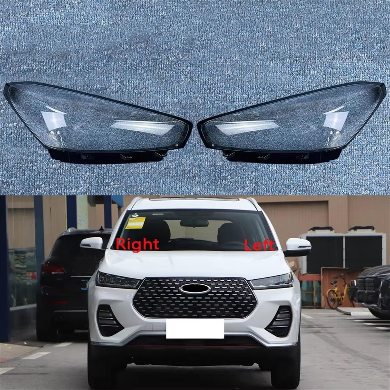 Kompatibel Mit Chery Für Tiggo 7 2020 2021 2022 2023 2 Stück Vorderer Autoscheinwerfer Glaslinsenabdeckung Schattenschale Auto Transparentes Lichtgehäuse Lampe