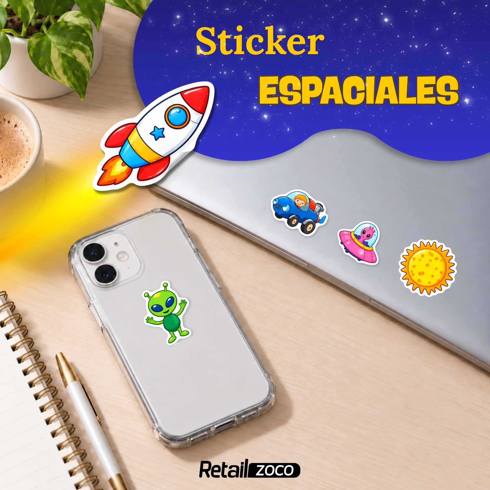 Rollo Pegatinas Oficio Astronauta para niños, Profession stickers, 3 Uds - imagen 2
