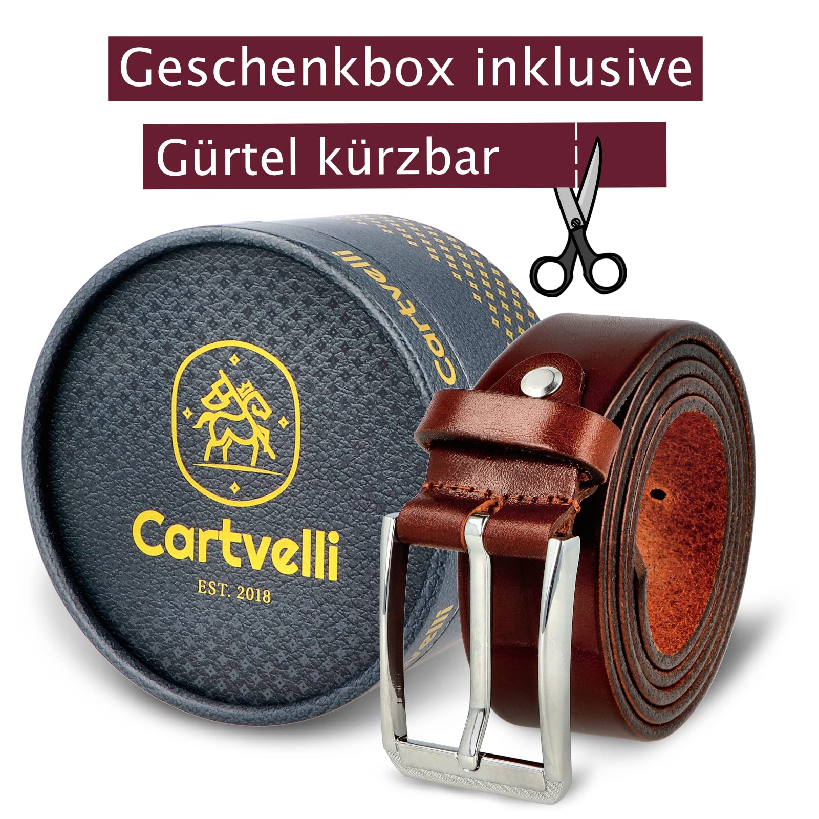 Business Ledergürtel Herren inkl. Geschenkbox Made in Germany - Echt Leder Gürtel Anzug 35mm