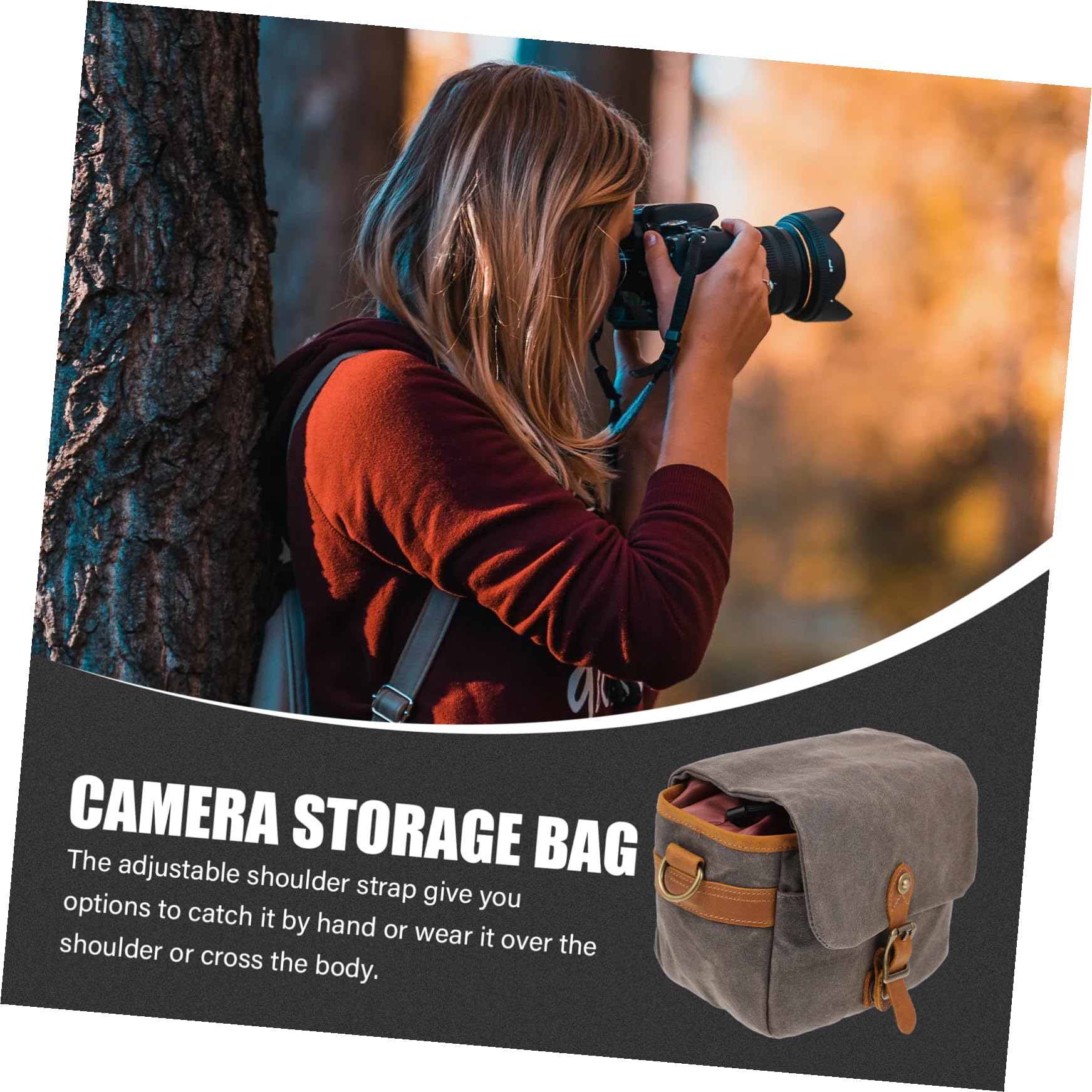 SHINEOFI Borsa per Fotocamera Portatile in Tela Verde, Leggera e Antivibrazione, Custodia Compatta per Uso Outdoor e Trasporto Dslr