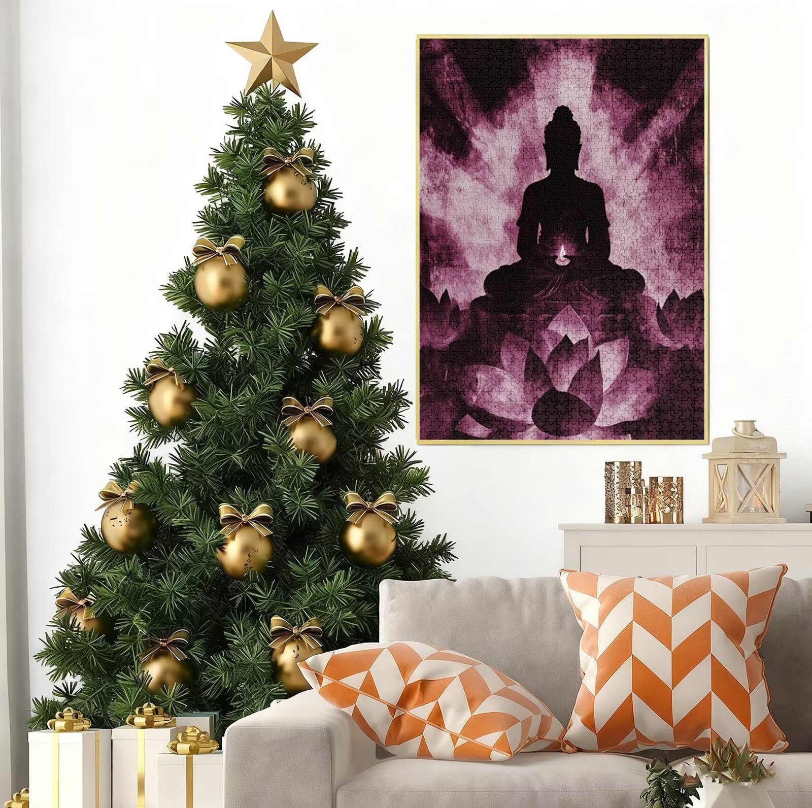 Zen Puzzle 5000 sztuk układanki dla dorosłych DIY klasyczna gra, puzzle w kształcie lotosu, gry relaksacyjne i inteligencja dla 14-letnich chłopców 156 x 105 cm / 5000 sztuk z drewnianym pudełkiem