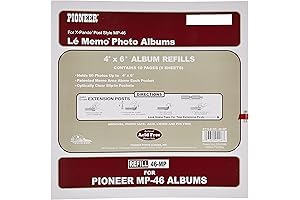 Pioneer Memo Pocket Album Refill Pages for 4x6 Photos