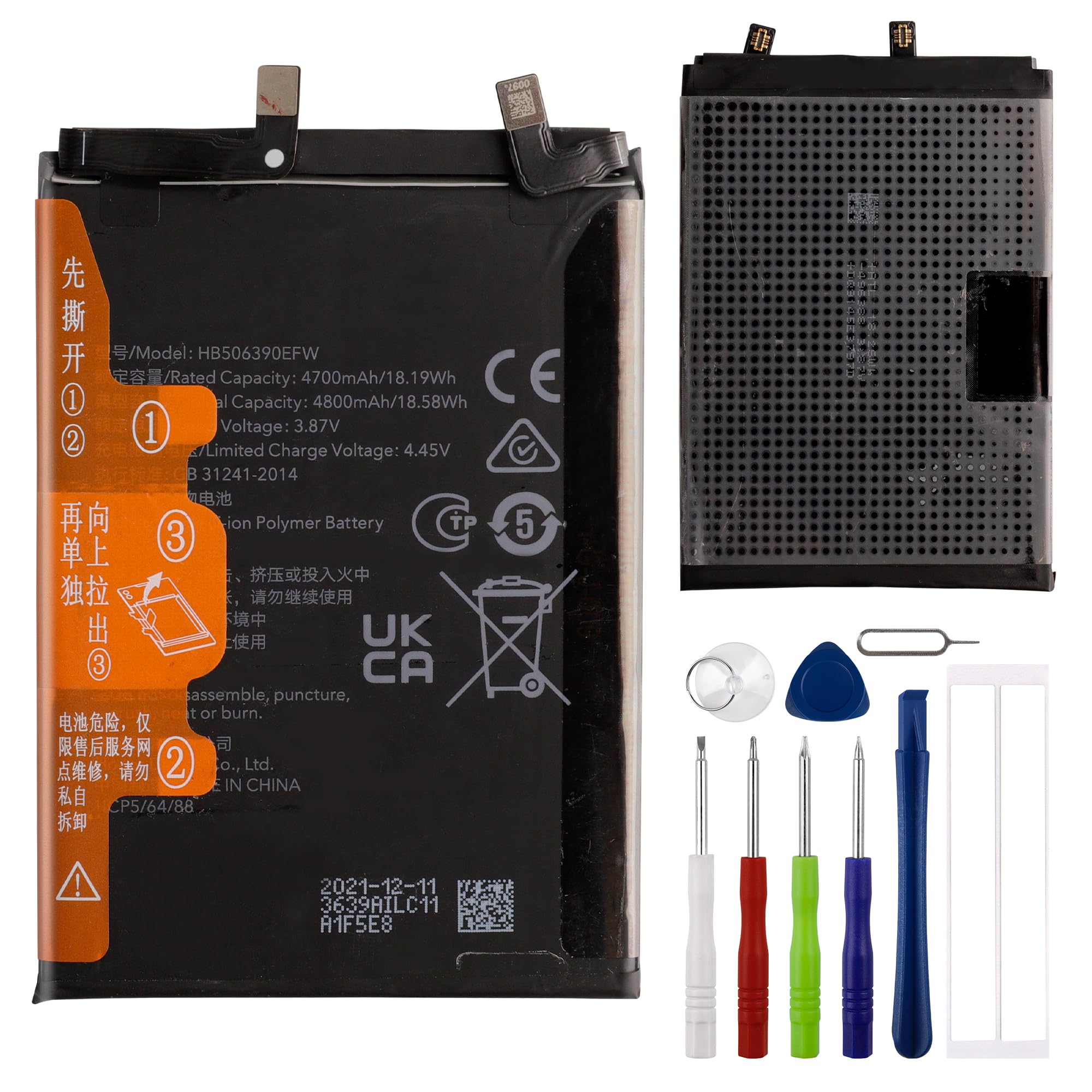 E-yiiviil Replacement Battery HB506390EFW Compatible with Honor 60 Pro Honor 70 Honor 80 Pro Honor 80 GT with Tools