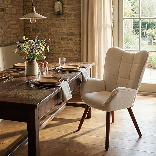 Miniatura 4 de Modern Mid Century Dining Chairs, Faux Leather Upholstered Kitchen & Dining Room Chairs with High Back Support, Metal Legs Accent Side Chair for