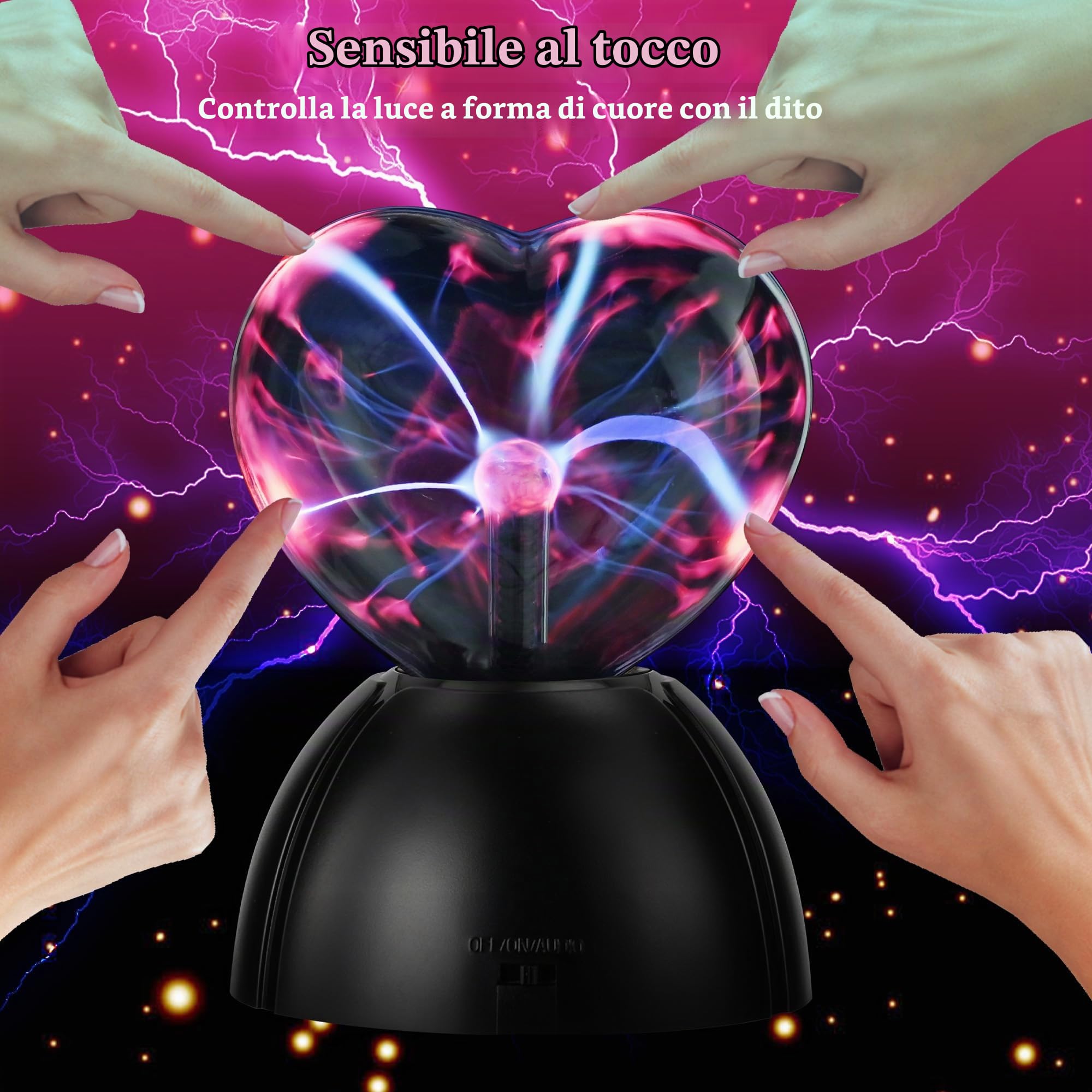 Plasma & Ball, lampada magica a forma di cuore sensibile al tatto, lampada magica per la luce notturna dei bambini, regali di Natale e San Valentino