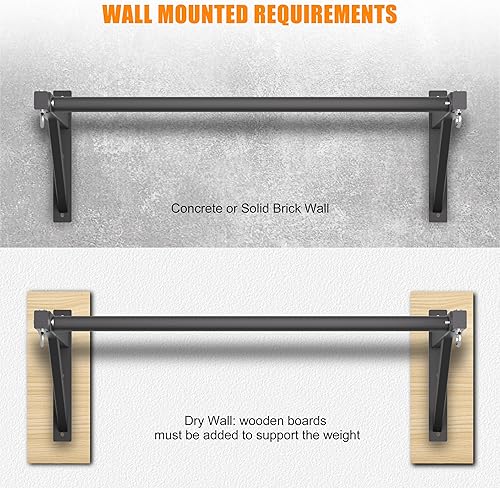 Miniatura 5 de Pull Up Bar Wall Mounted, Heavy Duty 650 lbs Capacity Chin Up Bar, 48" Multi-Grip Strength Training Pull-up Bars, for Home Gym GarageBackyard Total
