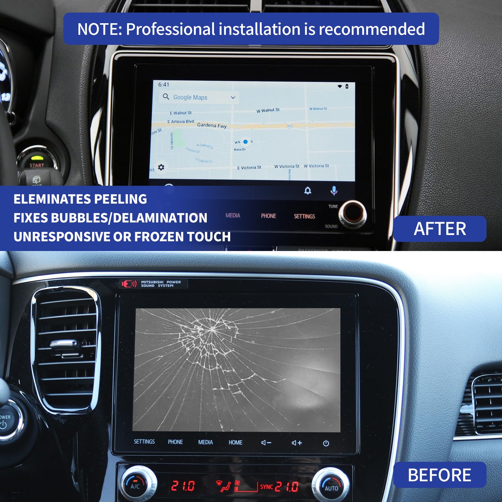 TsuperU Écran LCD de rechange 8" pour Mitsubishi Outlander Sport PHEV SP SE Touring SEL édition limitée LE GT ES 2019 2020 2021 (LCD sans numériseur)