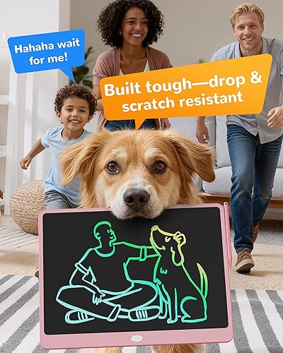 Vista 48 de KOKODI Tableta de escritura LCD, regalos para niños y niñas de 3 años, tableta de dibujo colorida de 10 pulgadas, almohadillas de dibujo Azul