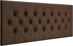 Cabeceira Estofada Captonê Suspensa Para Cama Box Casal 1,40 Suede (Marrom)