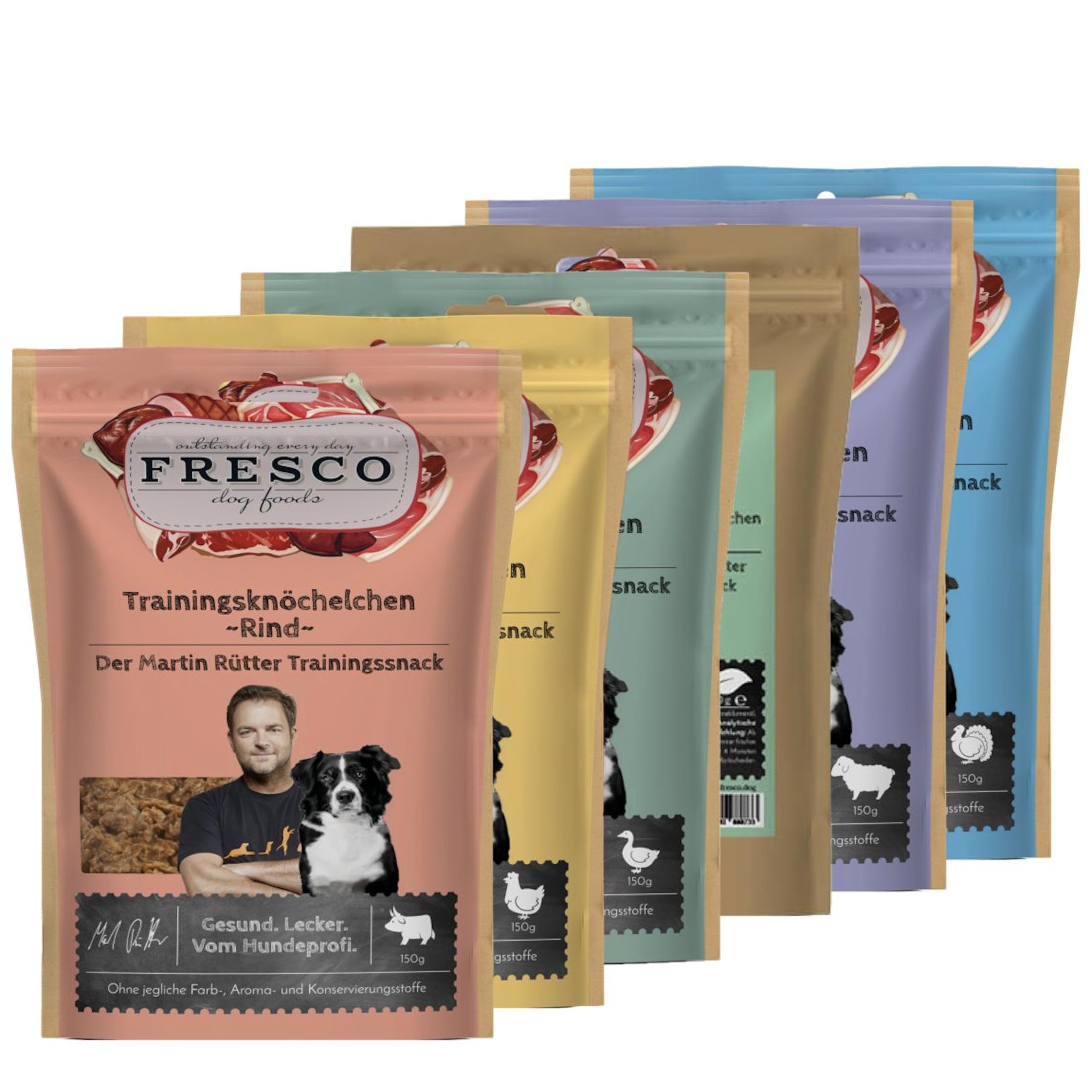 FRESCO Dog Martin Rütter Trainingsknöchelchen 150g PROBIERPAKET | getreidefreie & gesunde Hundeleckerlies | aus frischem Fleisch | 100% natürliche Zutaten | für Belohnung, Training und als Snack