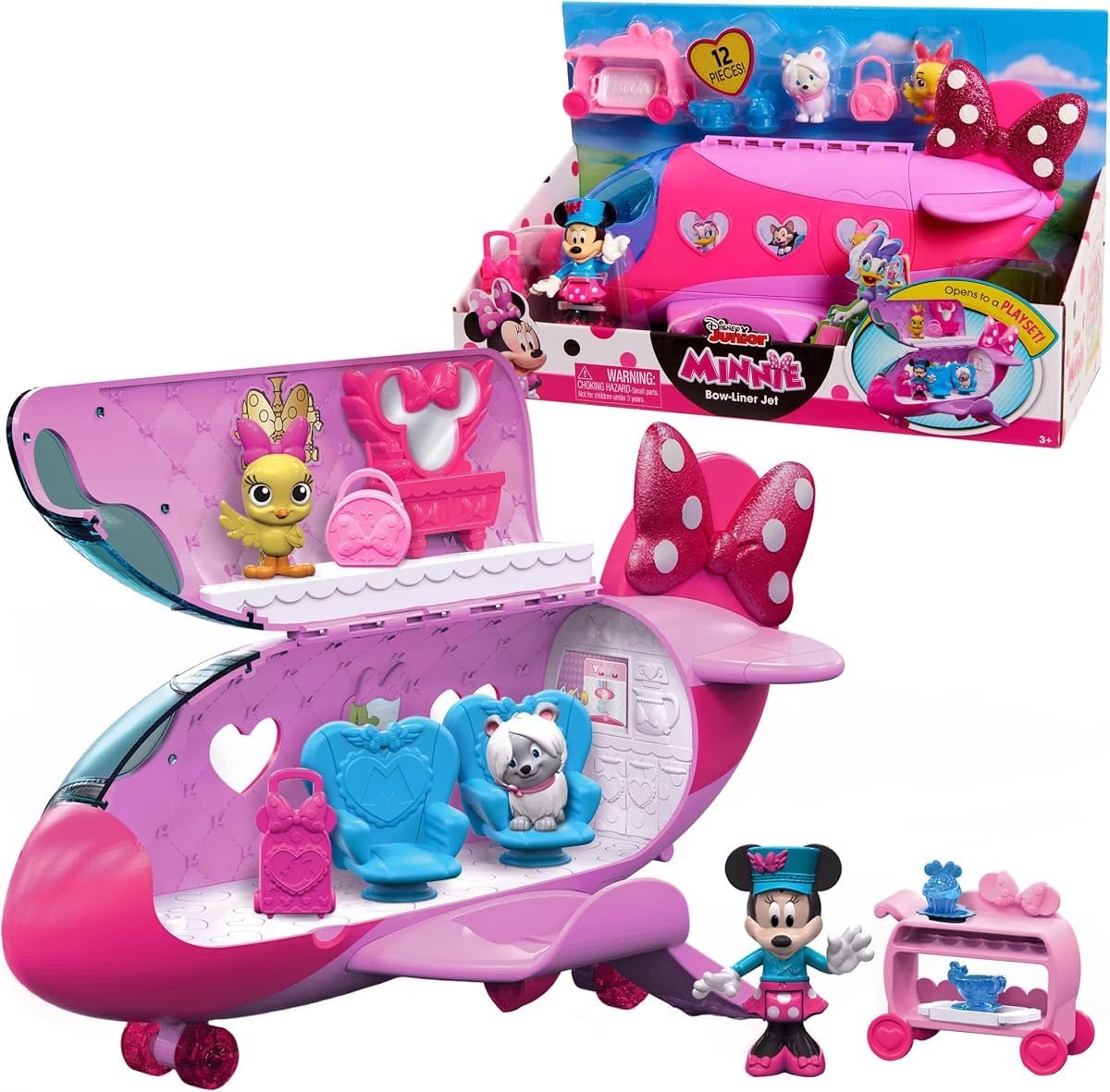 Disney Junior Minnie Mouse Bow-Liner Jet figuras de juguete y juego, juguetes para niños a partir de 3 años por Just Play