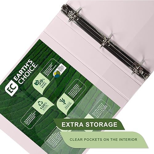 Vista 95 de Samsill - Carpeta de anillos redondos de 3 pulgadas, respetuosa con el medio ambiente, con certificado USDA Biobased, colección de moda, paquete