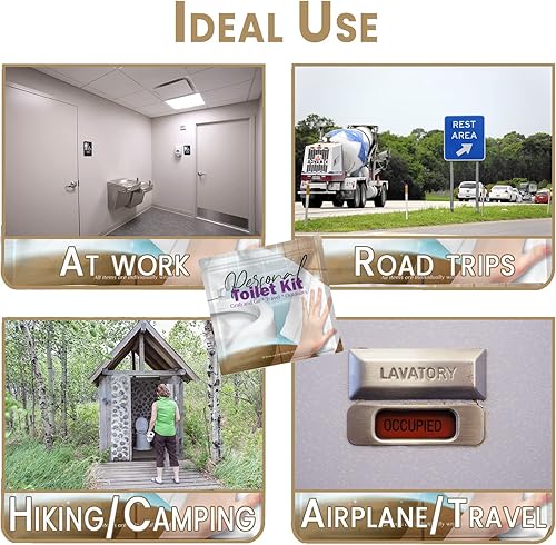 Miniatura 4 de pH Advantage 3 x Kit de inodoro personal  Kit de baño público  Papel higiénico, funda de asiento de inodoro, toallitas de limpieza (figuras azul