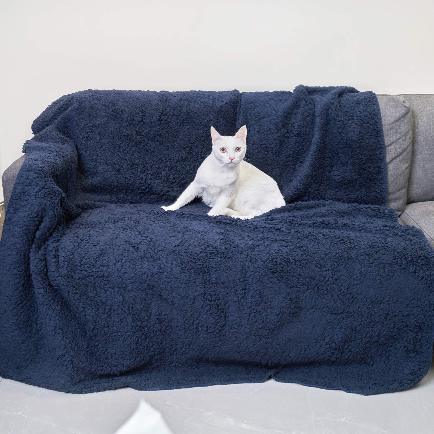 Topblan Waterproof Fluffy Fleece Dog Blanket Soft and Warm Pet Throw for Dogs & Cats, Double-Sided Premium and Plush Reversible…