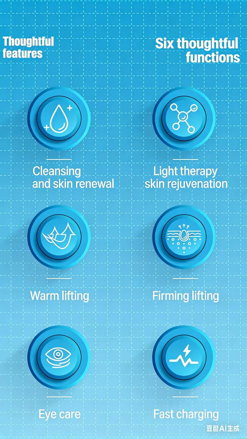 Portable Facial Massager Beauty Device, Green Gradient, 5 Modes with EMS Microcurrent and LED Light Therapy, Face Lifting, Eye Care and Cleansing Tool