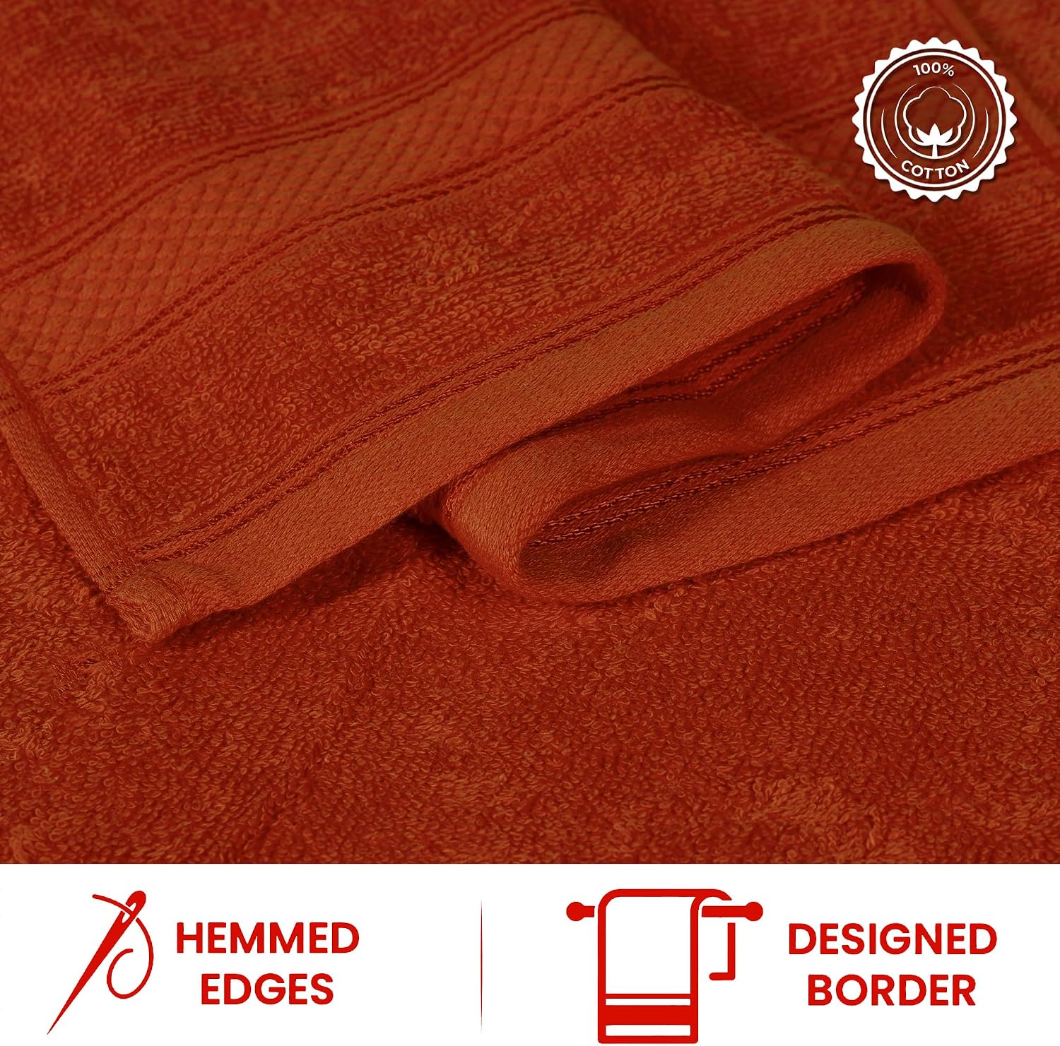 Casa Lino Cotton Washcloths 12x12 Inch Face & Body Towels, 24 Pack Set Soft image 4