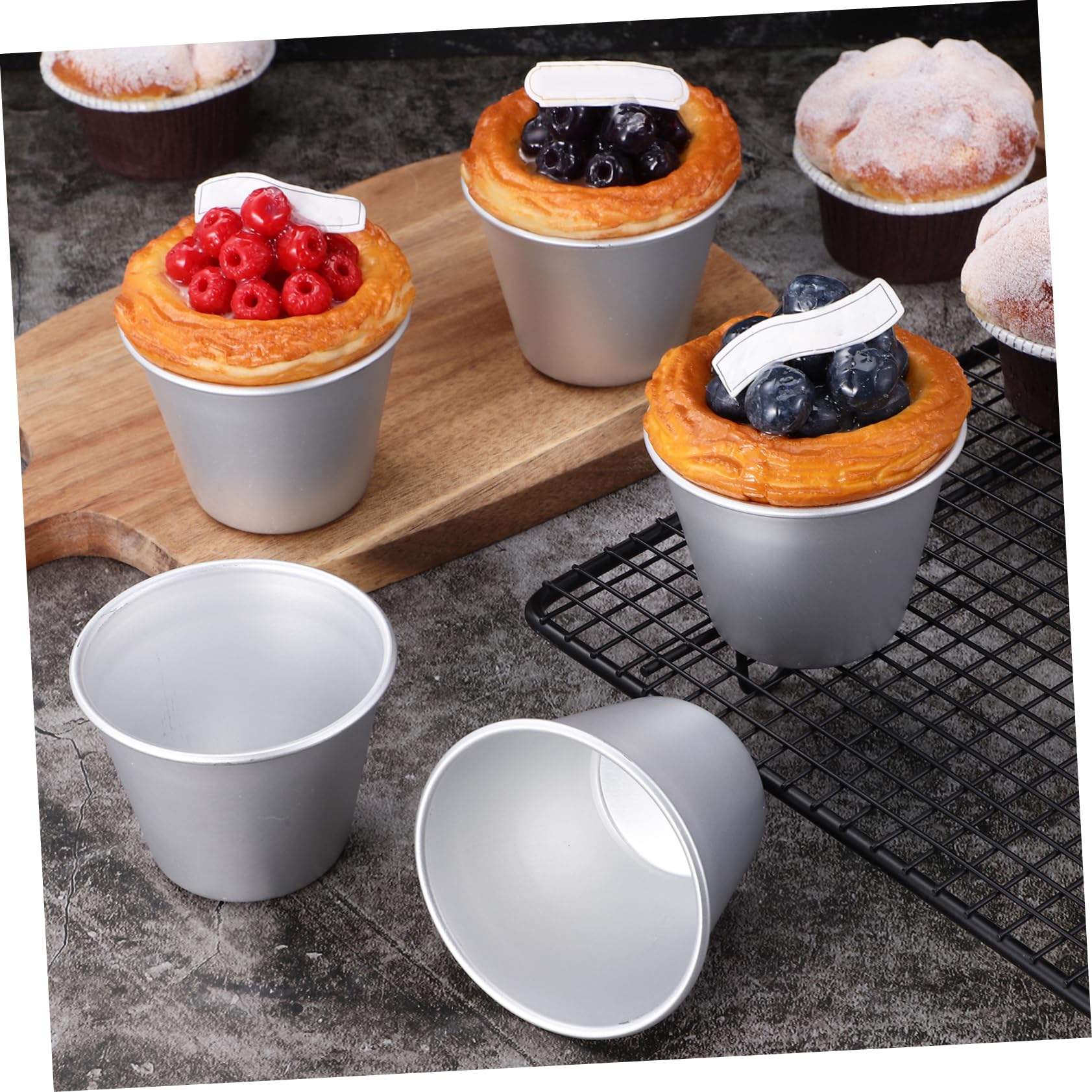 LABRIMP 16piezas Moldes Para Pudding y Muffins De Utensilios De Repostería Para Pasteles y Magdalenas Moldes Antiadherentes Para Hornear y Cocinar Deliciosos Postres