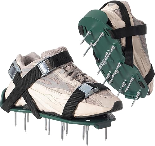 Miniatura 2 de Gardenised QI004603.GN - Zapato aireador para césped y jardín, color verde