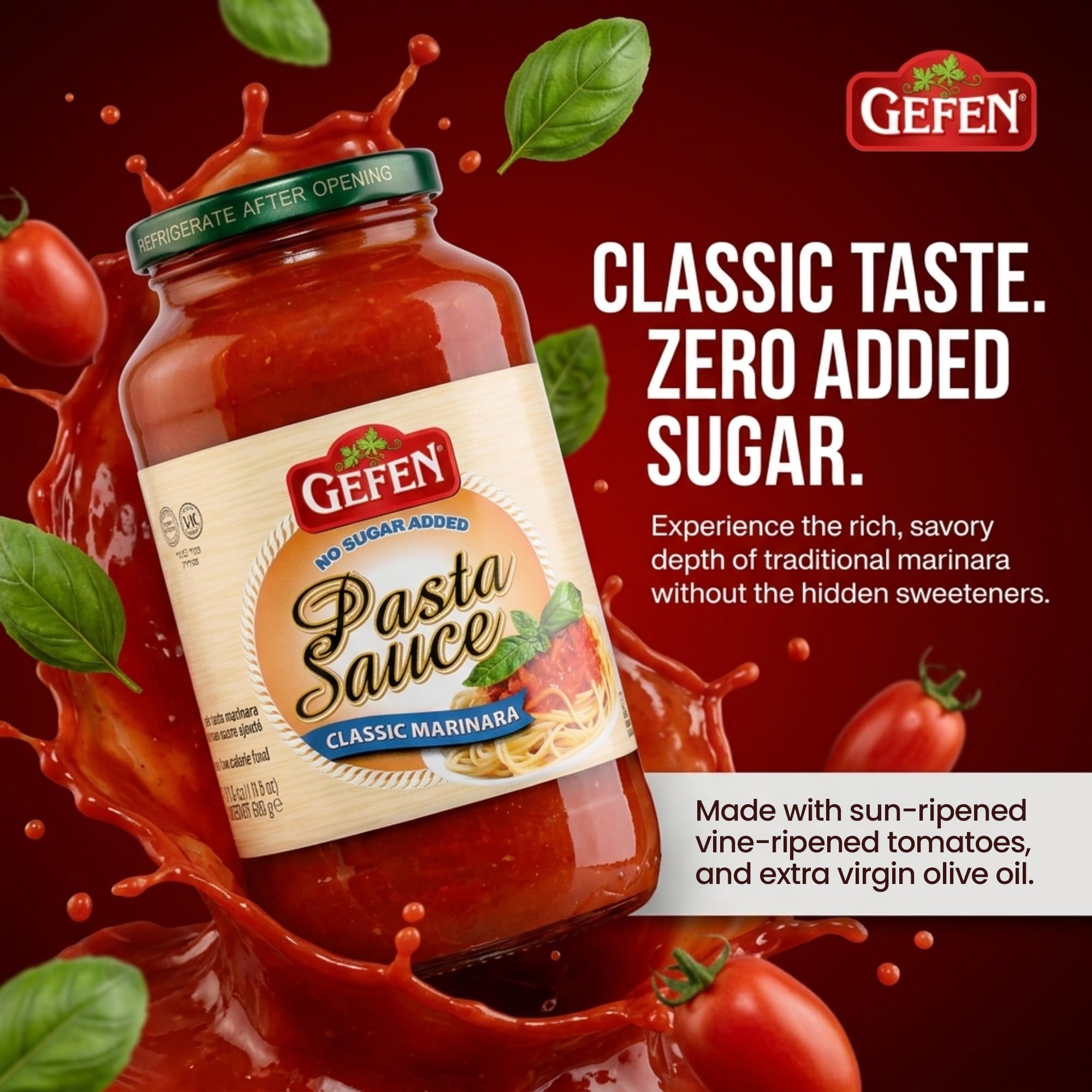 Amazon.com : Gefen No Sugar Added Marinara Sauce, 24 oz (2 Pack