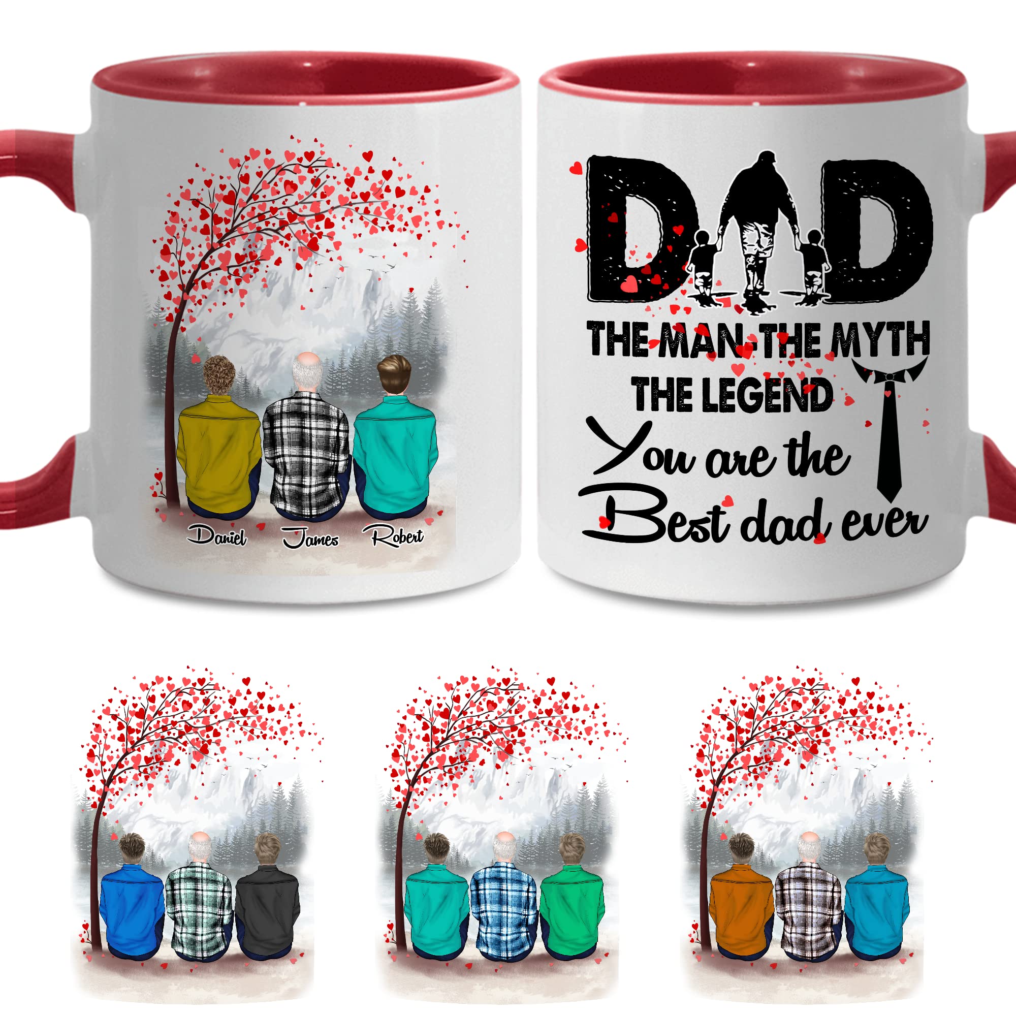 Amazon.com: WHIDOBE Personalized Dad Coffee Mug (Dad - 2 Sons