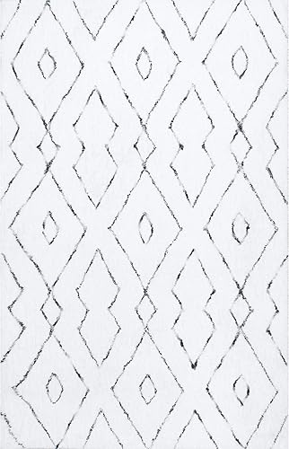 Miniatura 3 de nuLOOM Lauren - Alfombra de entramado (10.0 x 14.0 in), color blanco, Polipropileno, Blanco