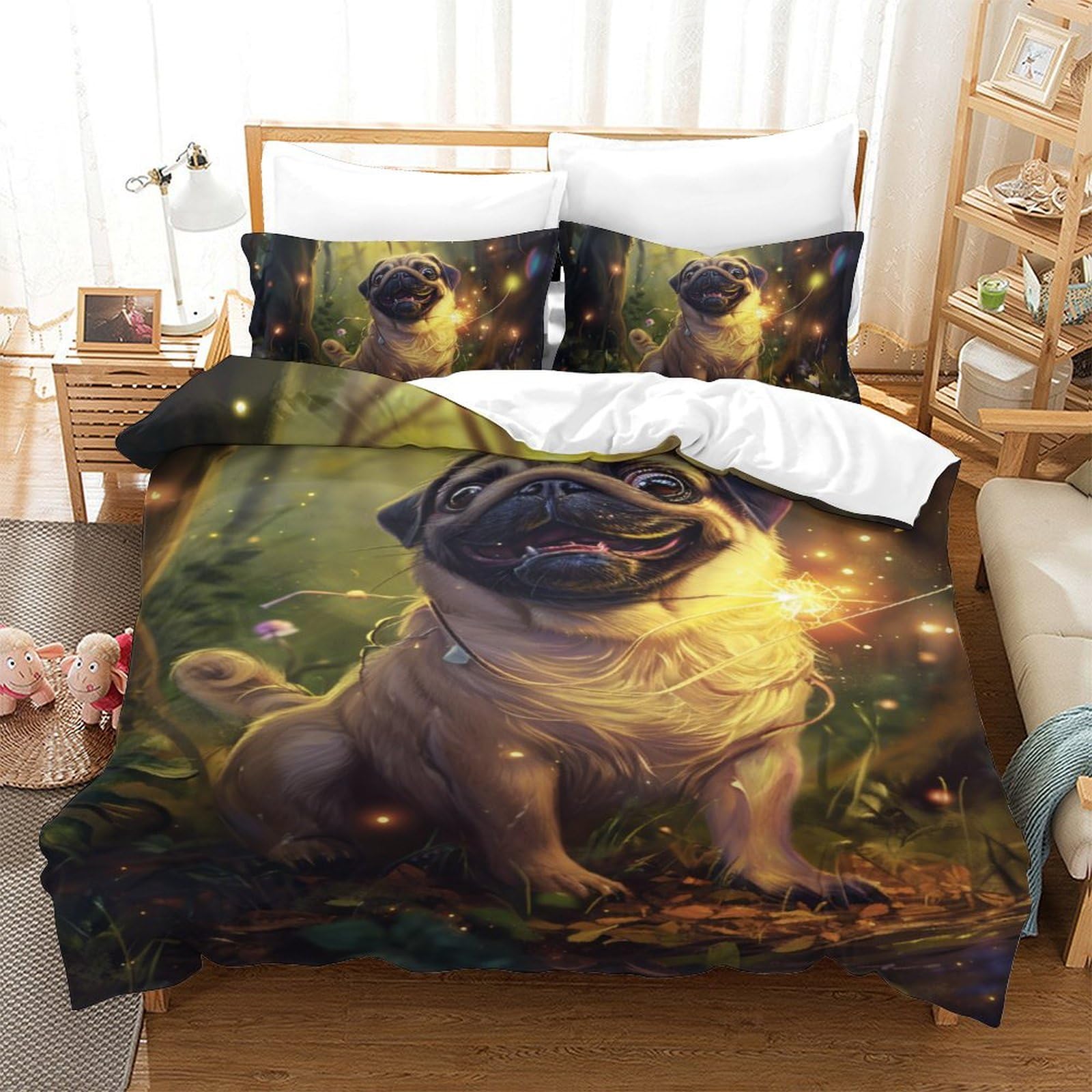 Parure de lit Bouledogue Français en microfibre premium douce avec impression 3D