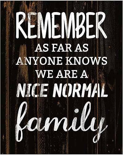 We Are A Normal Family - Funny Family Wall Art, Distressed Wood Sign Family Wall Decor, Inspirational Wall Art Print For Home Decor, Farmhouse