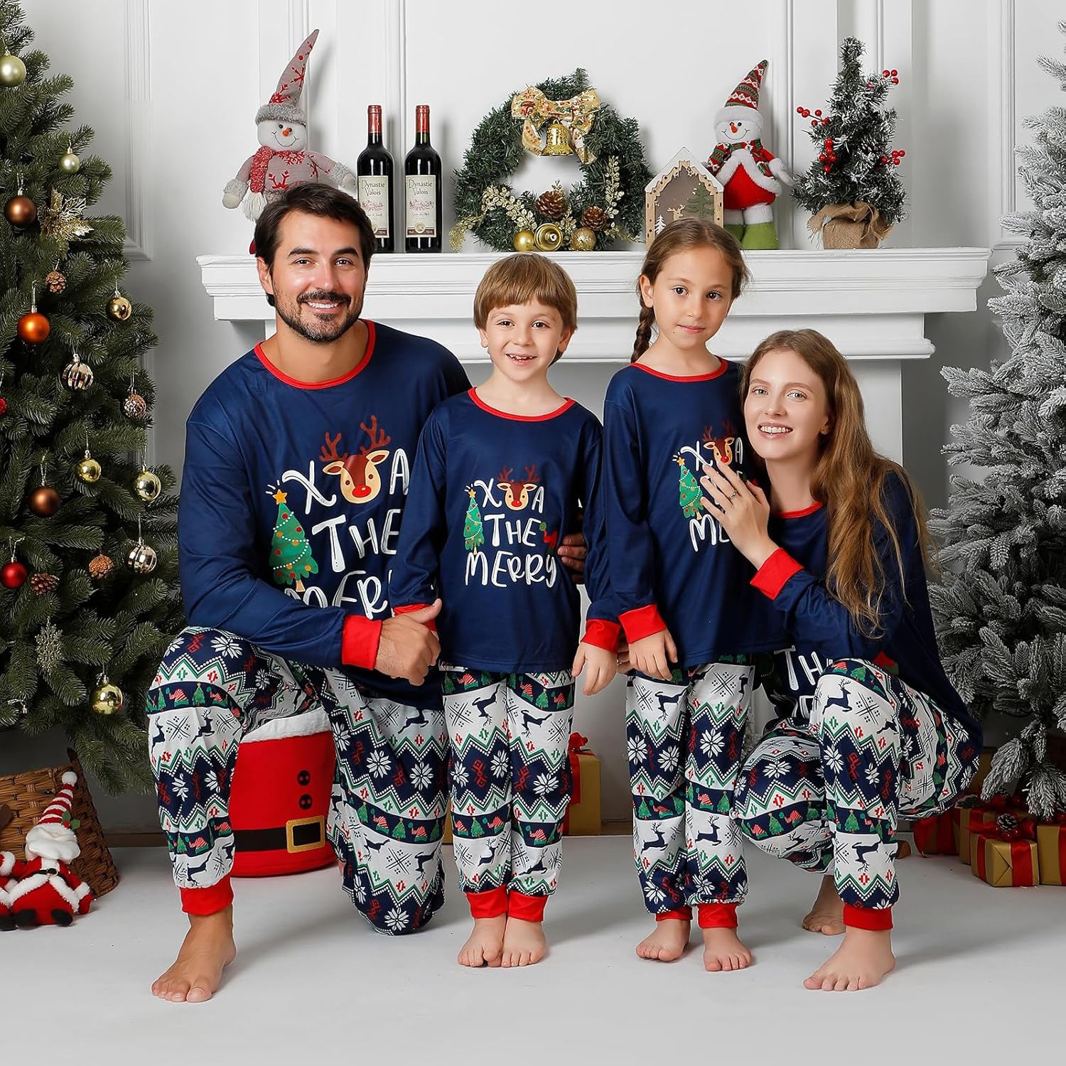 ANGELGGH Family Pajamas Matching Sets, Cute Christmas Printed 2 Piece Sleepwear, Holiday PJs Jammies for Couples/Women/Men - Image 2