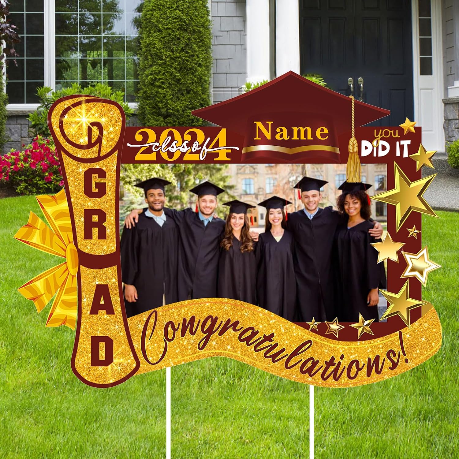 Amazon.com : Aubao Custom Graduation Yard Sign with Photo Class of 2026 ...