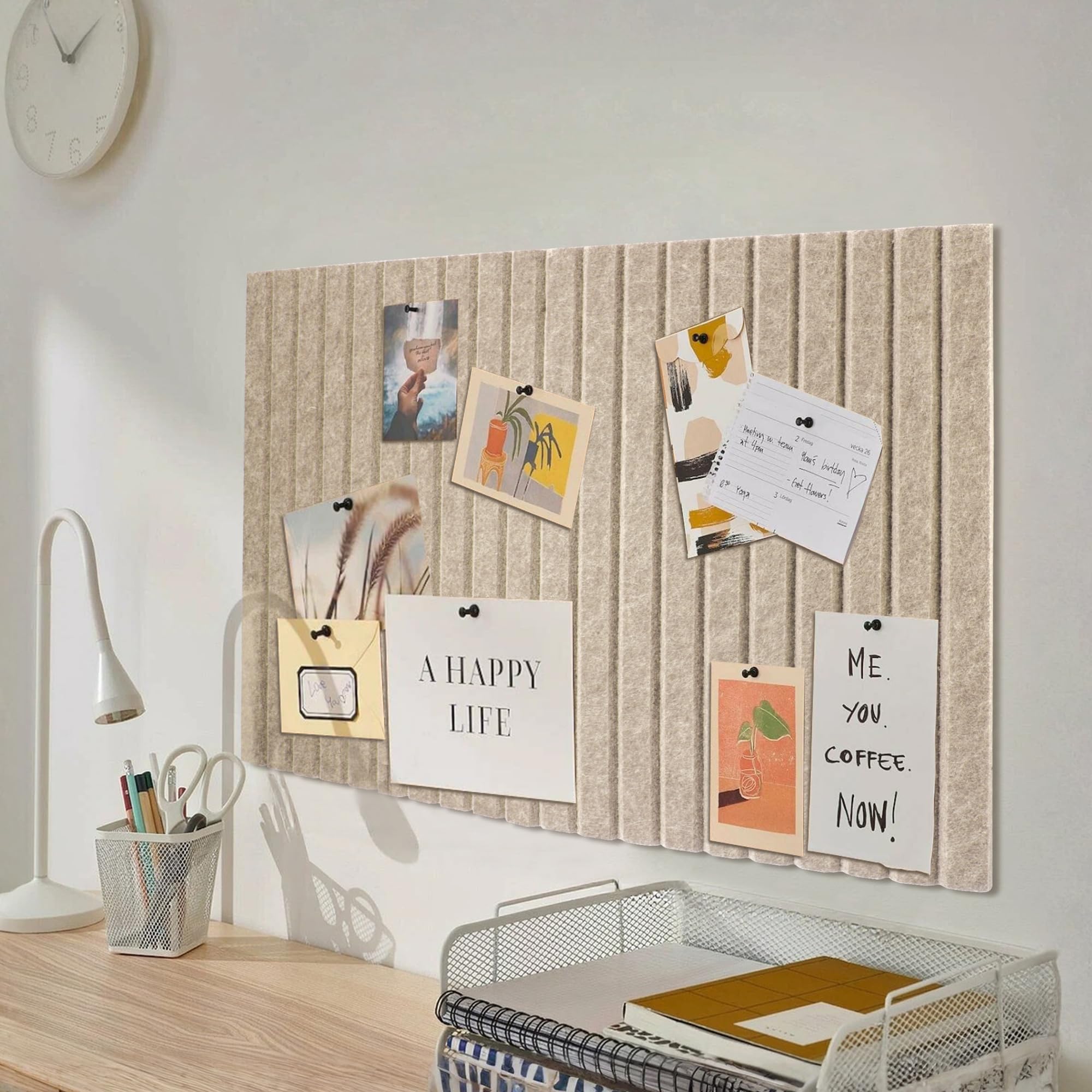 Rokeblau Tableau D'affichage Décoratif En Feutre 60 X 40 Cm, 0,9 Cm D' épaisseur, Pliable, Avec Ruban Adhésif, Tableau Visuel Pour école, Maison, Cuisine, Bureau, Camel