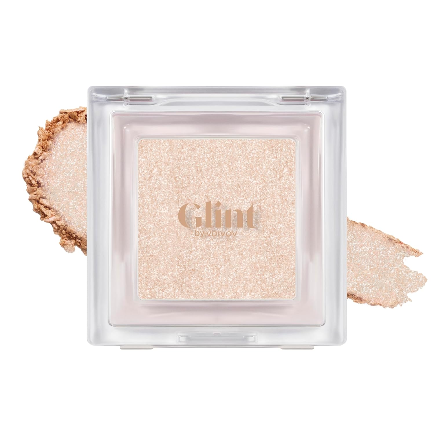Glint Highlighter (Angel Peach, 0.08oz) Korean Skincare Makeup Luminous Baked Highlighter. Hydrating, Micro-Shimmer Pearls for Cheeks & Eyes