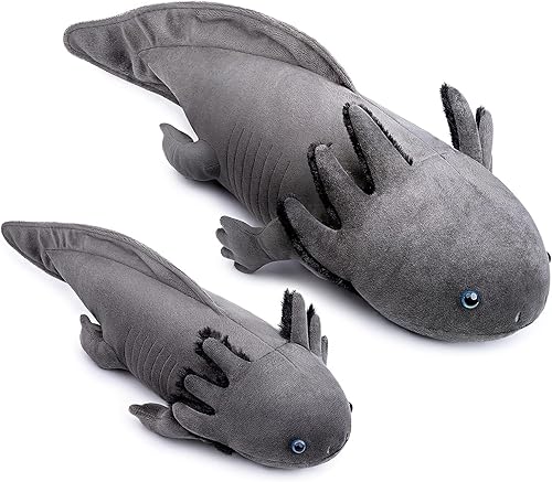 Miniatura 48 de Tiny Heart Peluche de ajolotl, animal de peluche de ajolote, bonito juguete de peluche realista de ajolote amarillo, regalos para niños y niñas, 20