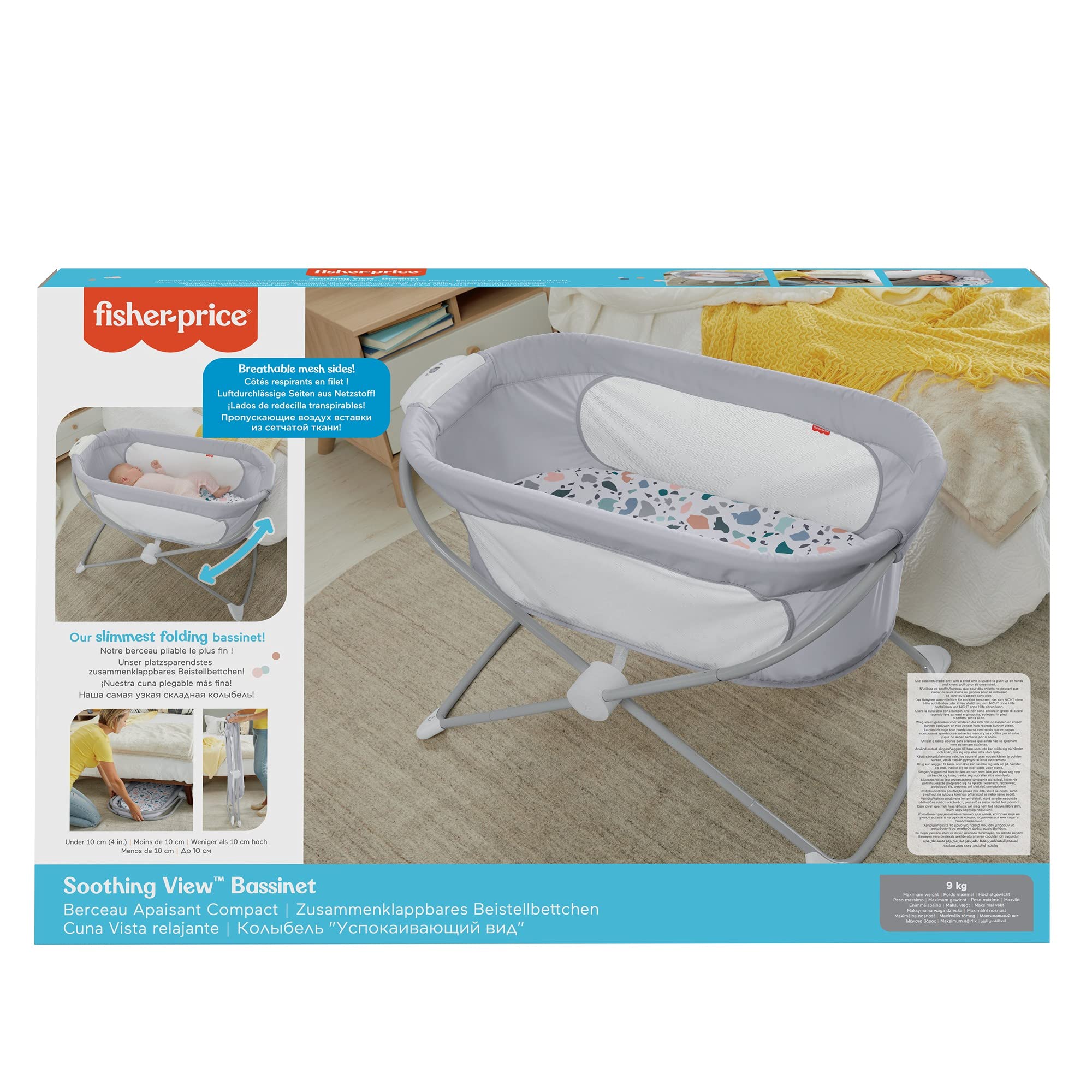 Fisher-Price, Moisés Plegable, Cuna para bebés (Mattel GVG95)