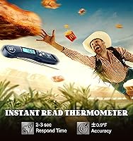 Vista 2 de DOQAUS Termómetro digital para carne, termómetro de lectura instantánea para cocinar con pantalla retroiluminada y giratoria automática, sonda