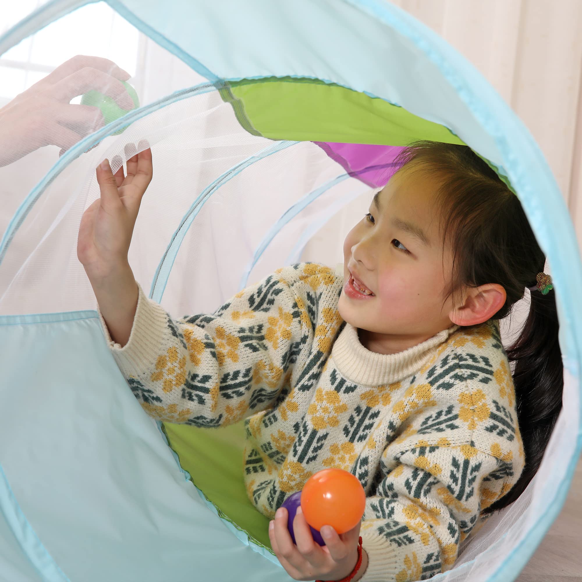 Túnel de juego gateando para niños [túnel de arco iris portátil emergente] para niños, niños pequeños, niños y niñas, mascotas, perros y gatos, juguetes para interiores y exteriores 2