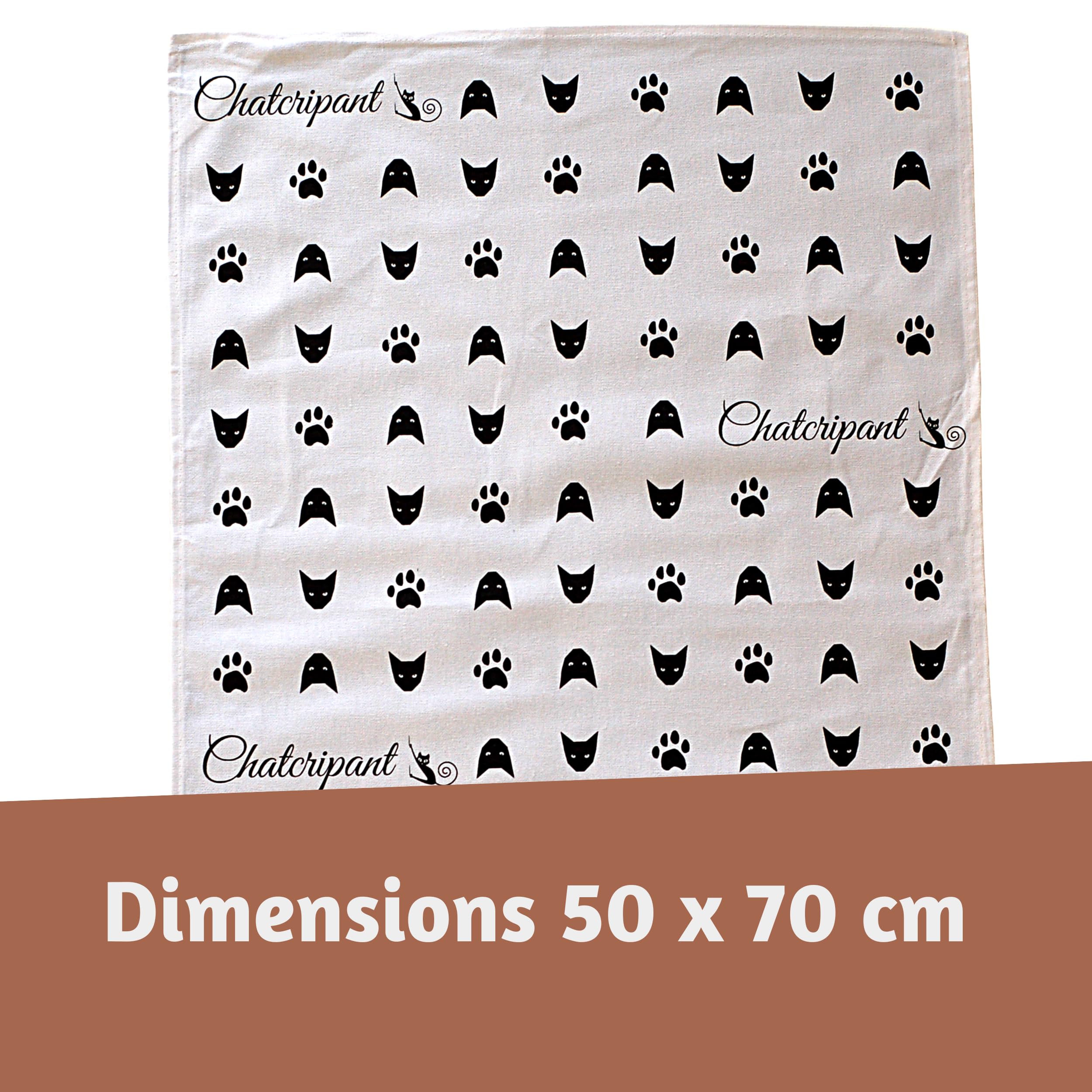 KIUB Torchon De Cuisine En Coton Avec Des Chats - Motif Chat Patissier En Action Dans Sa Cuisine - Taille 50 * 70 CM