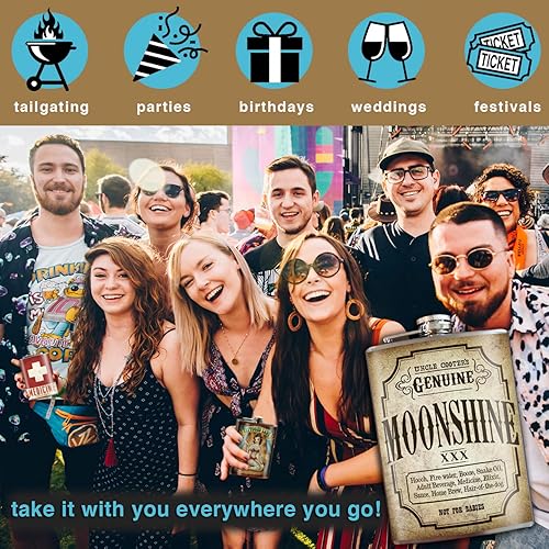 Vista 26 de Trixie & Milo - Regalo de Navidad para hombres y mujeres – El alcohol es una vitamina incomprendida de 8 onzas de acero inoxidable – Viene en una