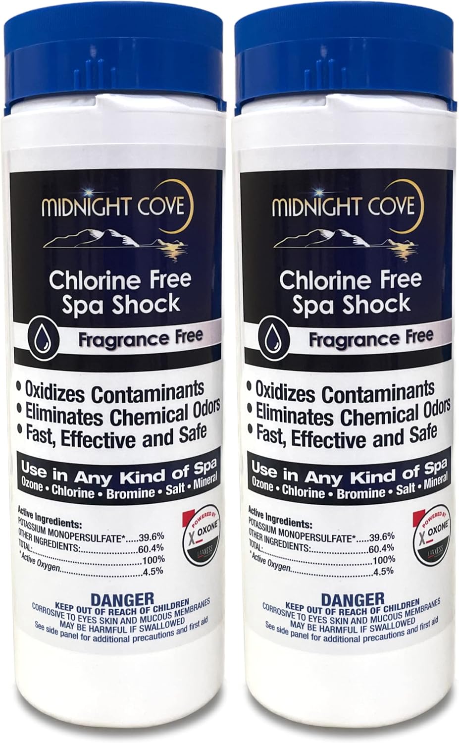 Chlorine Free SPA Shock Dual Pack - Oxygen Enhanced Clarity in SPAS & HOT TUBS- BOOSTS Performance-Shock and SOAK in 15 Minutes - (2 lb Jar Pack of 2)