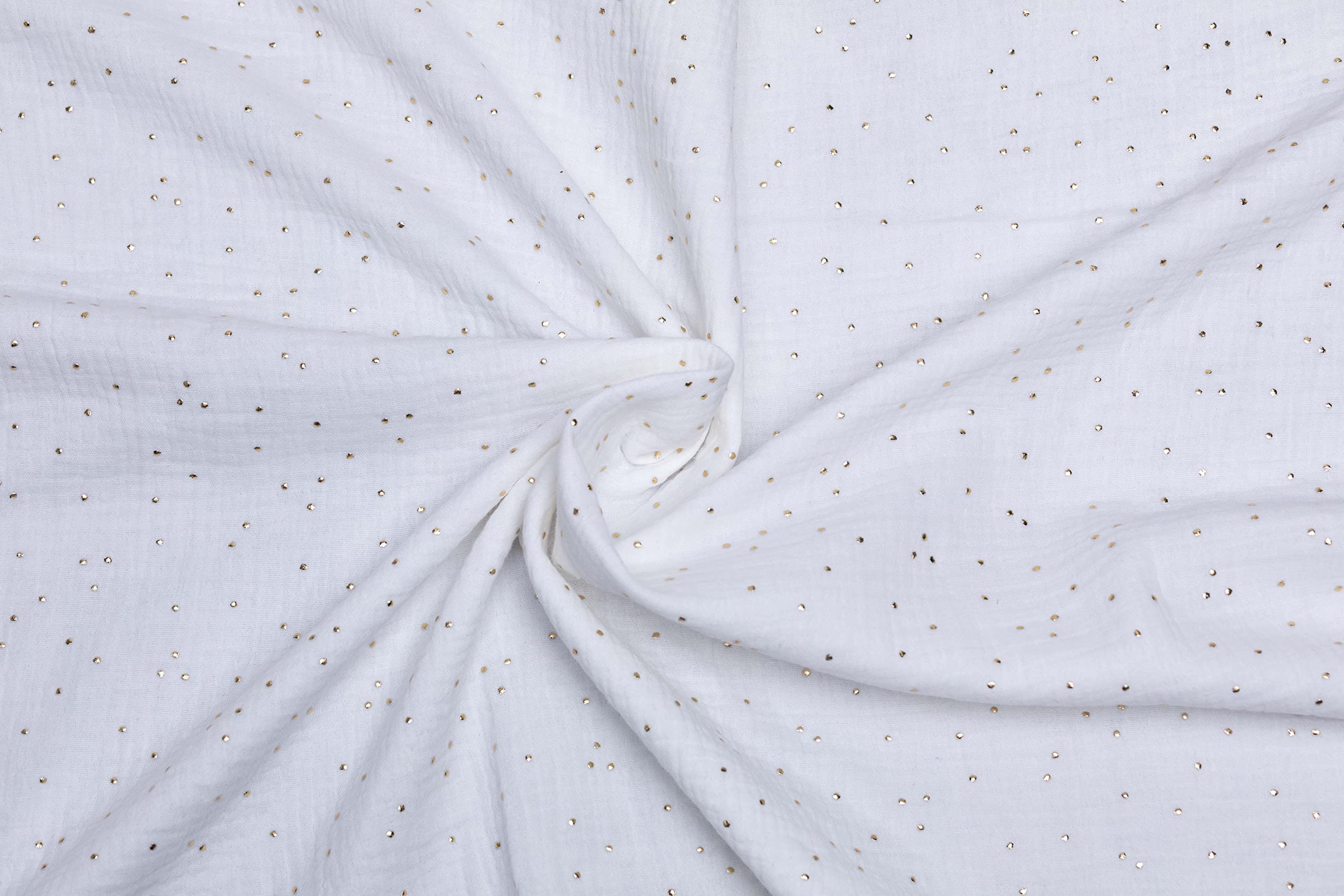 Muselina bebé 100% algodón 120x120 -Manta bebé-Arrullo para bebé-Toallas infantiles para proteger a los más pequeños de la casa.Multiusos.PErsonalizado bordadoroteger (Blanco con puntos dorados)