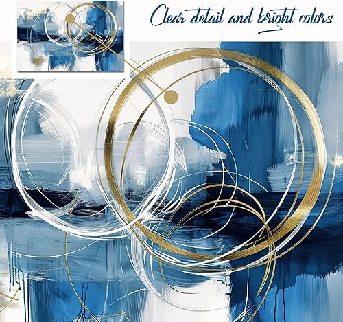 Miniatura 15 de Lienzo artístico para pared, pinturas de arte abstracto, fantasía azul, grafiti colorido sobre fondo blanco; decoración artística moderna para sala